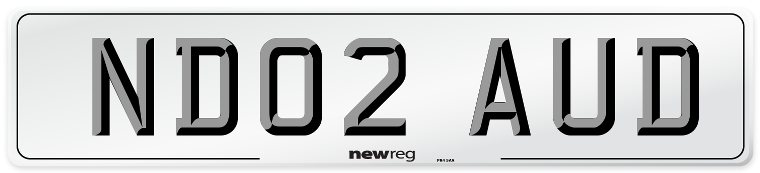 ND02 AUD Number Plate from New Reg